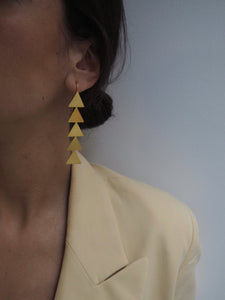 Pendientes Geometric XL 003 - Latón baño oro 18k