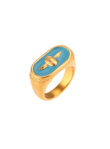 Anillo Keops - Acero dorado 316L baño oro 18K - Talla 12, 14, 16 y 18