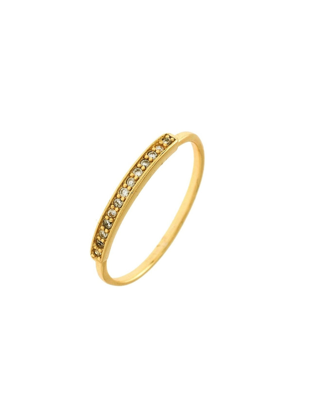 Anillo circonitas - Plata 925 baño oro 18k - Talla 14