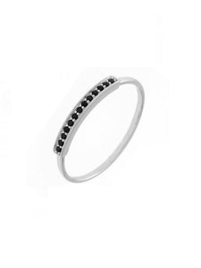 Anillo circonitas negras - Plata 925 - Talla 16