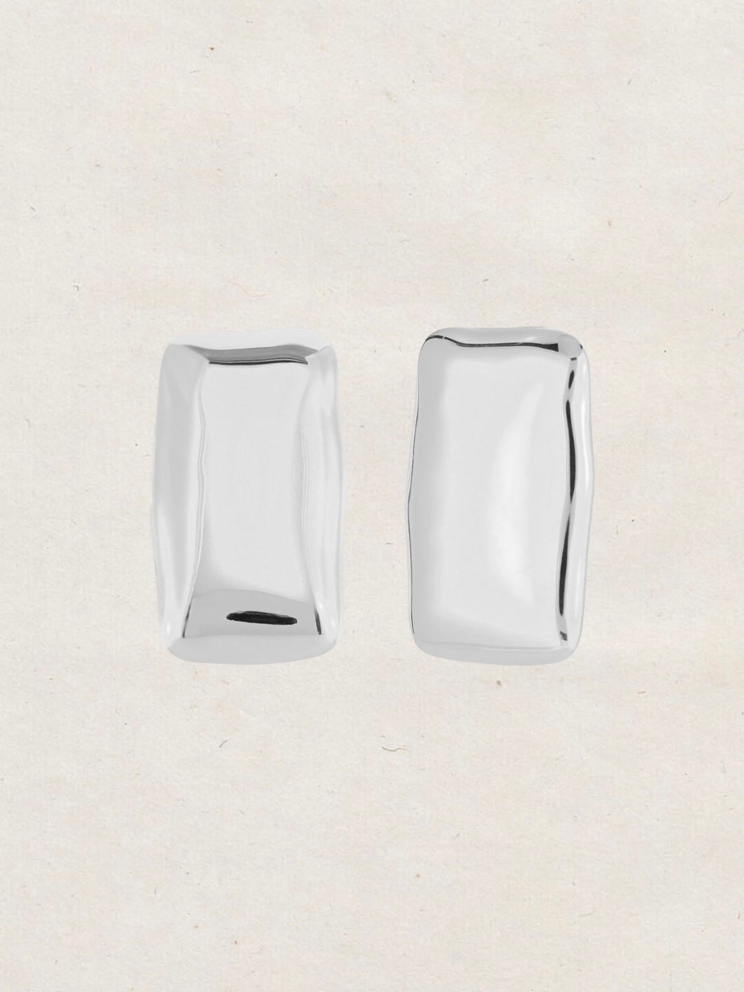 Pendientes Lea 50 x 20mm - Acero plateado 316L baño plata rodiada