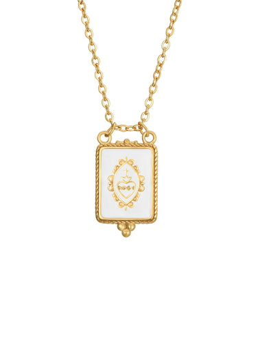 Collar Sagrado corazón de Jesús  - Acero dorado 316L baño oro 18k