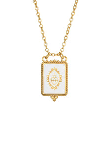 Collar Sagrado corazón de Jesús  - Acero dorado 316L baño oro 18k