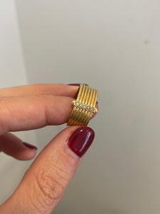 Anillo Carmina - Acero dorado 316L baño oro 18k - Talla 12, 14, 16 y 18