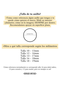 Anillo Alba - Plata 925 Baño oro 18k - Talla 10, 12, 14 y 16