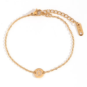 Pulsera letra - Acero dorado 316L baño oro 18k - Elige tu letra