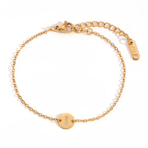 Pulsera letra - Acero dorado 316L baño oro 18k - Elige tu letra