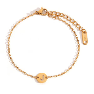 Pulsera letra - Acero dorado 316L baño oro 18k - Elige tu letra