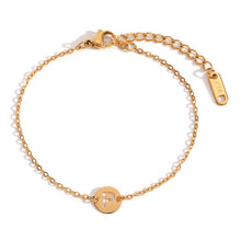 Cargar imagen en el visor de la galería, Pulsera letra - Acero dorado 316L baño oro 18k - Elige tu letra