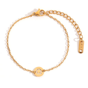 Pulsera letra - Acero dorado 316L baño oro 18k - Elige tu letra