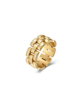 Cargar imagen en el visor de la galería, Anillo ladrillos - Acero dorado 316L baño oro 18k - Talla 12, 14 y 16