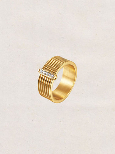 Anillo Carmina - Acero dorado 316L baño oro 18k - Talla 12, 14, 16 y 18