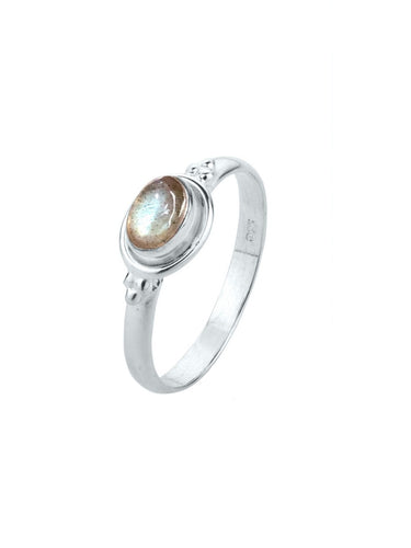 Anillo mineral piedra luna - Plata 925 - Talla 16