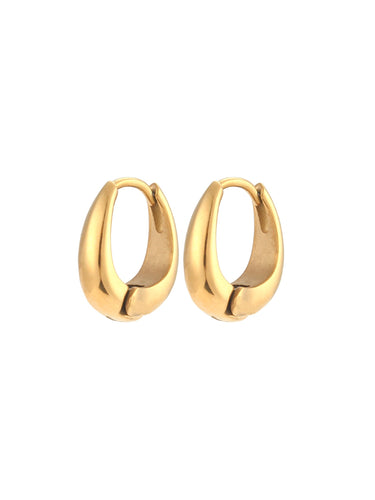 Aros Berta 15mm - Acero dorado 316L baño oro 18K