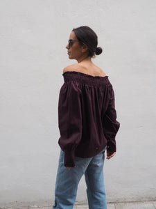 Blusa mex marrón algodón