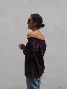 Blusa mex marrón algodón