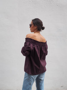 Blusa mex marrón algodón