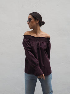 Blusa mex marrón algodón