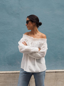 Blusa mex blanca algodón