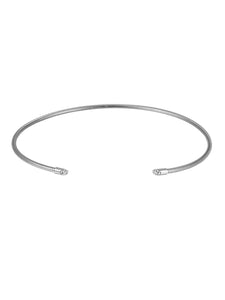 Collar choker flexible Elena - Acero plateado 316L baño plata rodiada