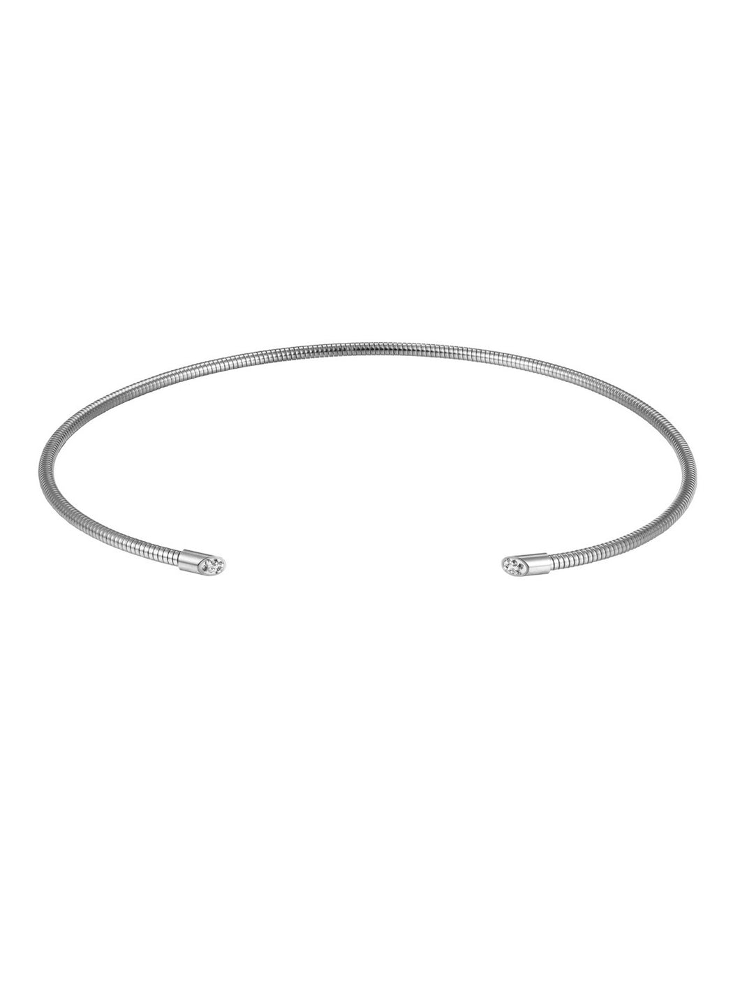 Collar choker flexible Elena - Acero plateado 316L baño plata rodiada