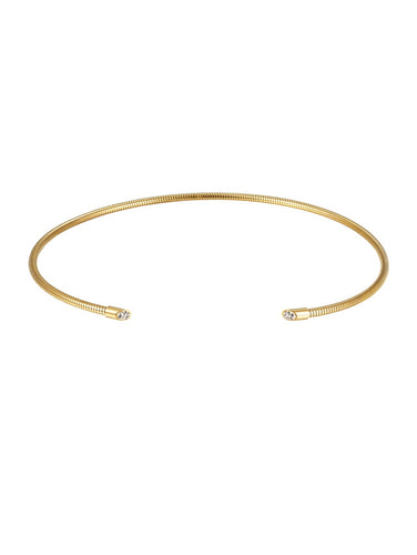 Collar choker flexible Elena - Acero dorado 316L baño oro 18K