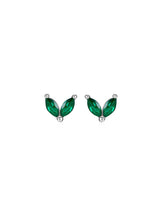 Cargar imagen en el visor de la galería, Pendiente flor circonitas verdes - Plata 925 - 19€ par 10€ unidad