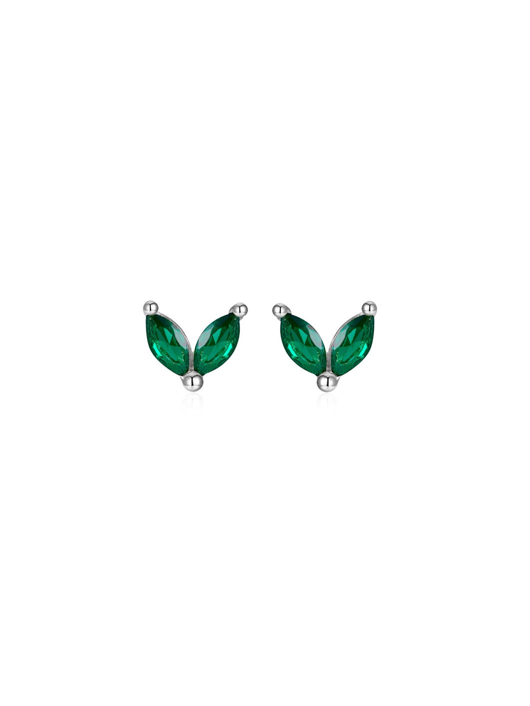 Pendiente flor circonitas verdes - Plata 925 - 19€ par 10€ unidad