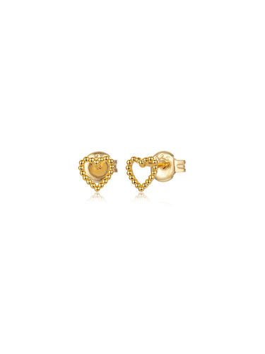 Pendiente corazón - Plata 925 baño oro 18K - 16€ par 8,50€ unidad