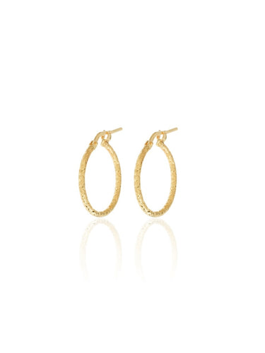 Pendientes aros 18mm - Plata 925 baño oro 18k - par 22€