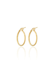 Pendientes aros 18mm - Plata 925 baño oro 18k - par 22€