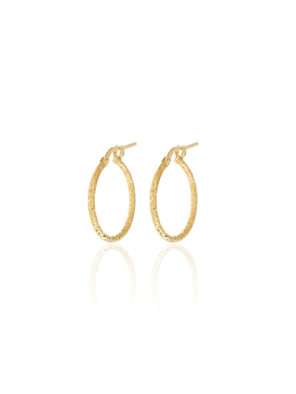 Pendientes aros 18mm - Plata 925 baño oro 18k - par 22€