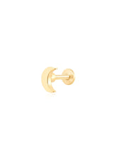 Cargar imagen en el visor de la galería, Pendiente piercing luna - Acero dorado 316L baño oro 18k