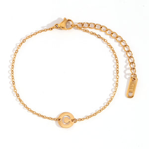 Pulsera letra - Acero dorado 316L baño oro 18k - Elige tu letra