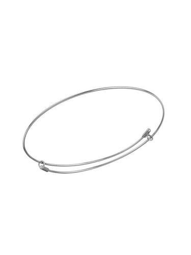 Pulsera Oeiras - estirable 50mm - Acero plateado 316L baño plata rodiada