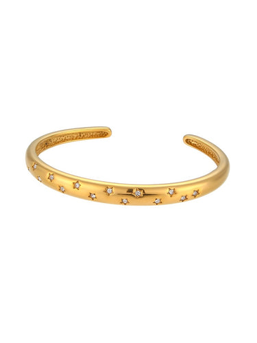 Pulsera esclava ciconitas estrellas - Acero dorado 316L baño oro 18K