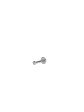 Cargar imagen en el visor de la galería, Pendiente piercing bolita 2mm - Acero plateado 316L baño plata rodiada