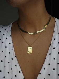 Collar "Fly me to the moon" - Acero dorado 316L baño oro 18k