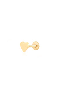 Pendiente piercing corazón 5mm - Acero dorado 316L baño oro 18k